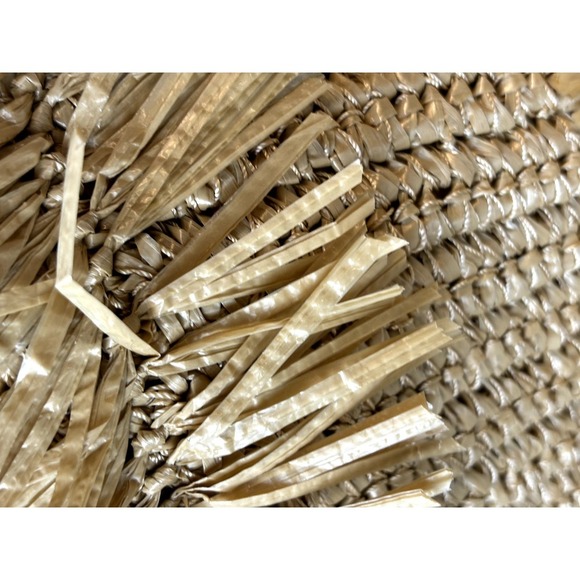 Sondra Roberts Boho Beach Fringe Squared Natural Straw Raffia Weave Bag Purse - Picture 11 of 15